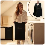 Kosz na pranie bieliznę dwukomorowy  na stelażu 80 l Massido