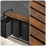 Kosz na pranie bieliznę trzykomorowy  na stelażu 120 l Massido