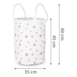 Kosz na zabawki Nukido - biały w gwiazdki 