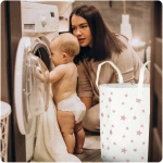 Kosz na zabawki Nukido - biały w gwiazdki 