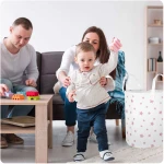 Kosz na zabawki Nukido - biały w gwiazdki 