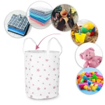 Kosz na zabawki Nukido - biały w gwiazdki 