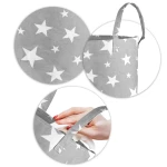 Kosz na zabawki Nukido - szary w gwiazdki 