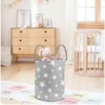 Kosz na zabawki Nukido - szary w gwiazdki 