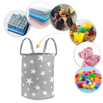 Kosz na zabawki Nukido - szary w gwiazdki 