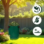 Kosz ogrodowy na liście 272 l Plonos PL-524 zielon