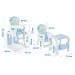 Krzesełko do karmienia dla dzieci 3W1 Ricokids Teri szaro - niebieskie