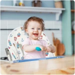 Krzesełko do karmienia Eldo biało-niebieski 