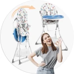 Krzesełko do karmienia Eldo biało-niebieski 