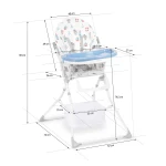 Krzesełko do karmienia Eldo biało-niebieski 