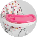 Krzesełko do karmienia Eldo biało-różowy  