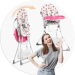 Krzesełko do karmienia Eldo biało-różowy  