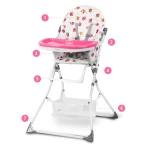 Krzesełko do karmienia Eldo biało-różowy  