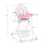 Krzesełko do karmienia Eldo biało-różowy  