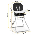 Krzesełko do karmienia Fando 7067 szaro-czarne