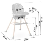 Krzesełko do karmienia Nukido Tilo szare