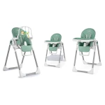 Krzesełko do karmienia ze stolikiem, leżaczek Belo zielone + pałąk 