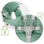 Krzesełko do karmienia ze stolikiem, leżaczek Belo zielone + pałąk 