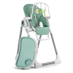 Krzesełko do karmienia ze stolikiem, leżaczek Belo zielone + pałąk 