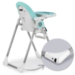 Krzesełko do karmienia ze stolikiem, leżaczek Belo niebieskie + pałąk 