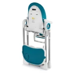 Krzesełko do karmienia ze stolikiem, leżaczek Belo ciemno niebieskie + pałąk 