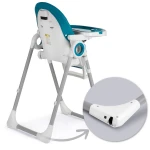 Krzesełko do karmienia ze stolikiem, leżaczek Belo ciemno niebieskie + pałąk 