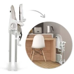 Krzesełko do karmienia ze stolikiem, leżaczek Belo szare + pałąk