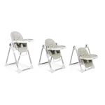 Krzesełko do karmienia ze stolikiem, leżaczek Belo szare + pałąk