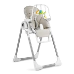 Krzesełko do karmienia ze stolikiem, leżaczek Belo szare + pałąk