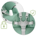 Krzesełko do karmienia ze stolikiem, leżaczek Belo zielone + pałąk z zabawkami 