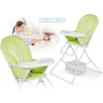 Krzesełko do karmienia ze stolikiem Ricokids FANDO zielone + gratis koszyczek