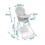 Krzesełko do karmienia ze stolikiem Ricokids FANDO kremowe + gratis koszyczek