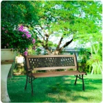 Ławka ogrodowa z oparciem 124 x 74 x 43 cm Sofotel Fusio