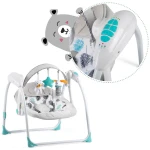 Leżaczek bujaczek automatyczny z muzyką turkusowy Ricokids 7326