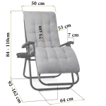 Leżak ogrodowy składany z poduszką Sofotel ChillWell zestaw 2 szt