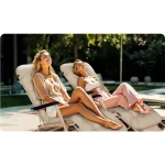 Leżak ogrodowy składany z poduszką Sofotel ChillWell beżowy