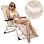 Leżak ogrodowy składany z poduszką Sofotel ChillWell zestaw 2 szt beżowy