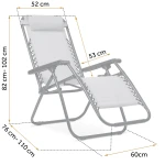 Leżak ogrodowy składany z poduszką Sofotel ChillWell zestaw 2 szt szary