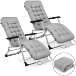 Leżak ogrodowy składany z poduszką Sofotel ChillWell zestaw 2 szt szary