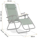 Leżak ogrodowy składany z poduszką Sofotel ChillWell zestaw 2 szt zielony