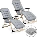 Leżak ogrodowy składany z poduszką Sofotel ChillWell zestaw 2 szt jasno szary