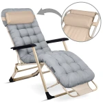 Leżak ogrodowy składany z poduszką Sofotel ChillWell zestaw 2 szt jasno szary