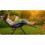 Leżak ogrodowy składany z poduszką Sofotel ChillWell Soft szary