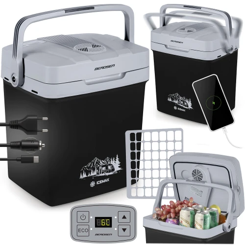 Lodówka turystyczna Berdsen Icemax 26 litry tryb ECO - czarna