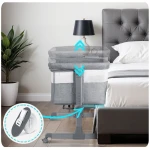 Łóżeczko dostawka+ materac + NK-243 szare