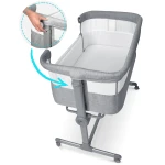 Łóżeczko dostawka+ materac + NK-243 szare