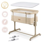 Łóżeczko dziecięce składane turystyczne dostawka + materac Nukido NK-243