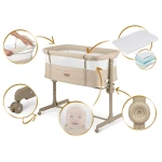 Łóżeczko dziecięce składane turystyczne dostawka + materac Nukido NK-243