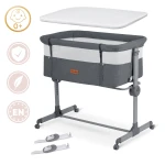 Łóżeczko dziecięce składane turystyczne dostawka + materac Nukido NK-243