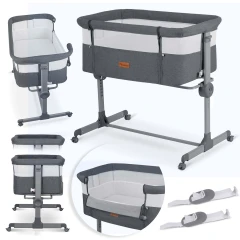 Łóżeczko dziecięce składane turystyczne dostawka + materac Nukido NK-243